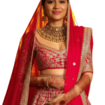 red lehenga